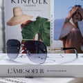 PILOT SUNGLASSES 582590 IN SILVER METAL GREY SMOKE LENSES