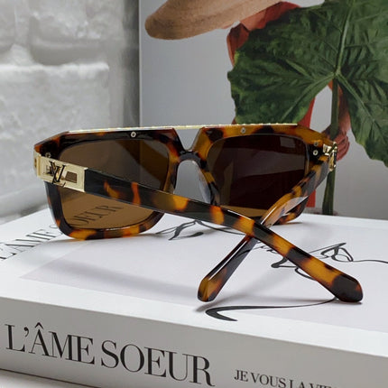 MASCOT PILOT SQUARE SUNGLASS 581376 IN HAVANA ACETATE GOLD METAL