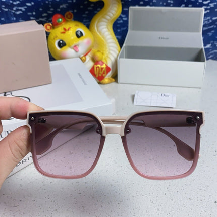 MONTAIGNE SUNGLASS 560859 IN BEIGE ACETATE PINK SMOKE LENSES
