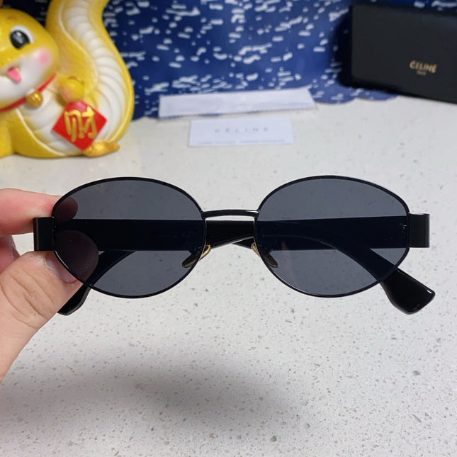 TRIOMPHE SUNGLASS 538534 IN BLACK ACETATE