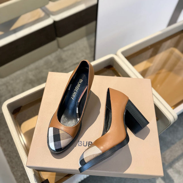 BURBERRY 26S HIGH HEELS 95 MM IN BROWN CALFSKIN