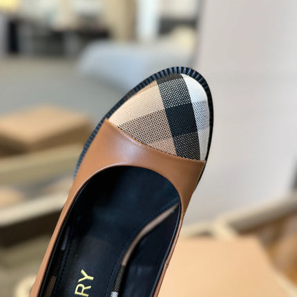 BURBERRY 26S HIGH HEELS 95 MM IN BROWN CALFSKIN