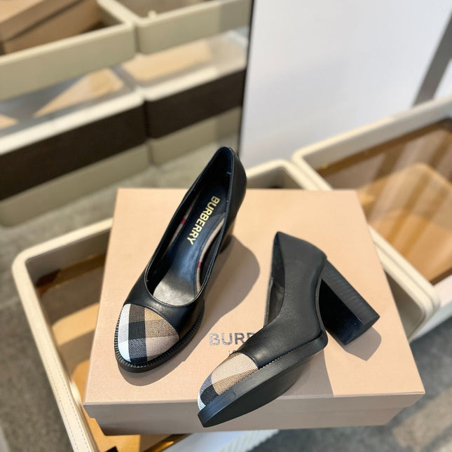BURBERRY 26S HIGH HEELS 95 MM IN BLACK CALFSKIN