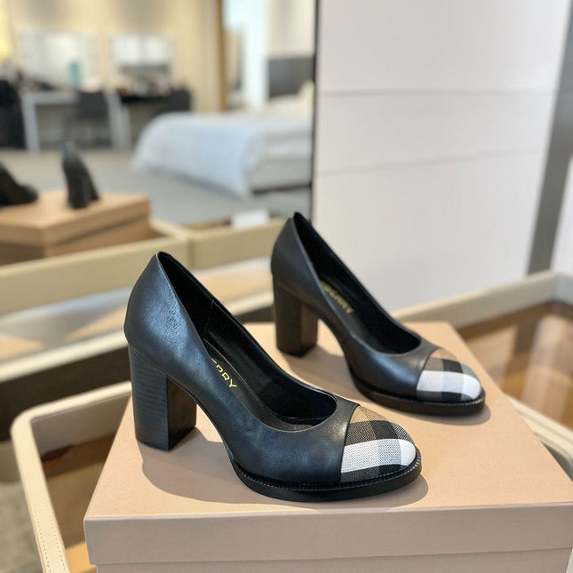 BURBERRY 26S HIGH HEELS 95 MM IN BLACK CALFSKIN