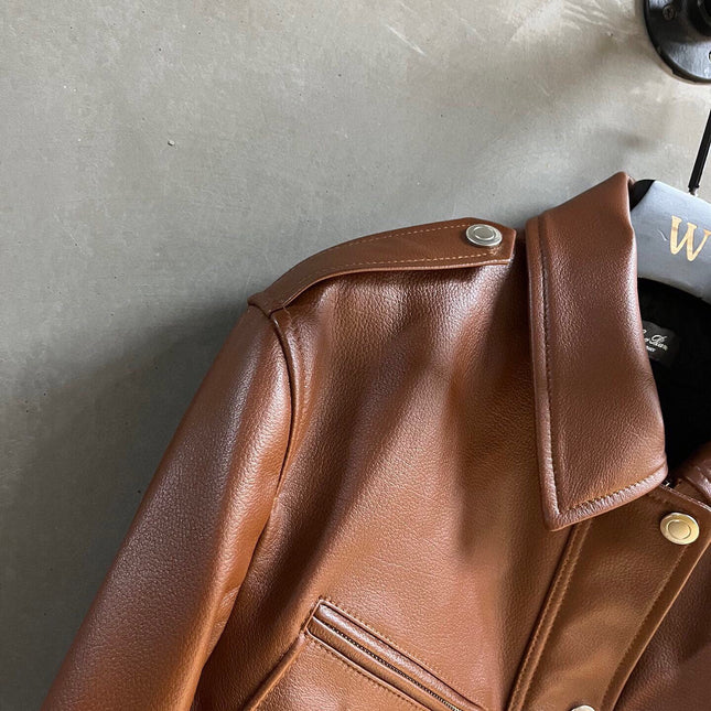 LP 26S BROWN LEATHER BOMBER JACKET 571