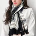 SCARF 200 CM IN BLACK MIX WHITE CASHMERE 394889