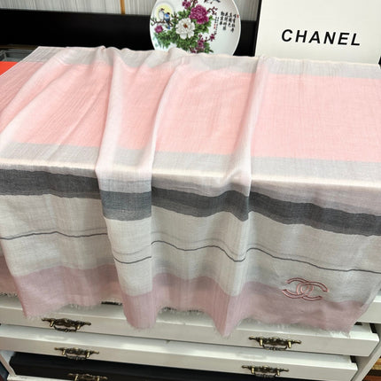 SCARF 200 CM IN PASTEL PINK SILK AND CASHMERE 400025