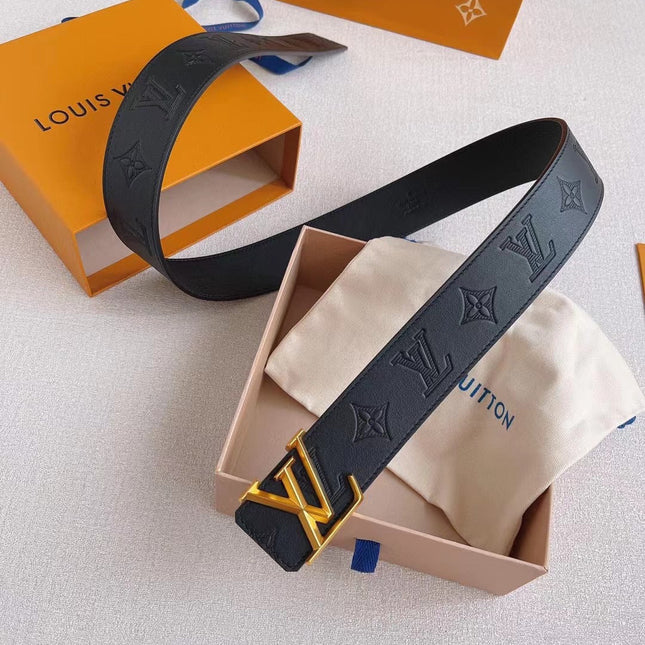 LV 25S BELT 40 MM IN BLACK CALFSKIN 593216