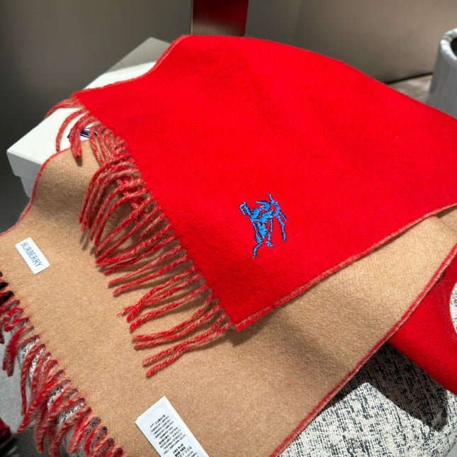 REVERSIBLE SCARF 180 CM IN RED CASHMERE 407413