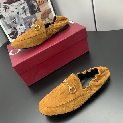 GUCCI 26S LOAFERS IN BROWN SUEDE