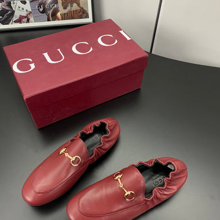 GUCCI 26S LOAFERS IN RED CALFSKIN