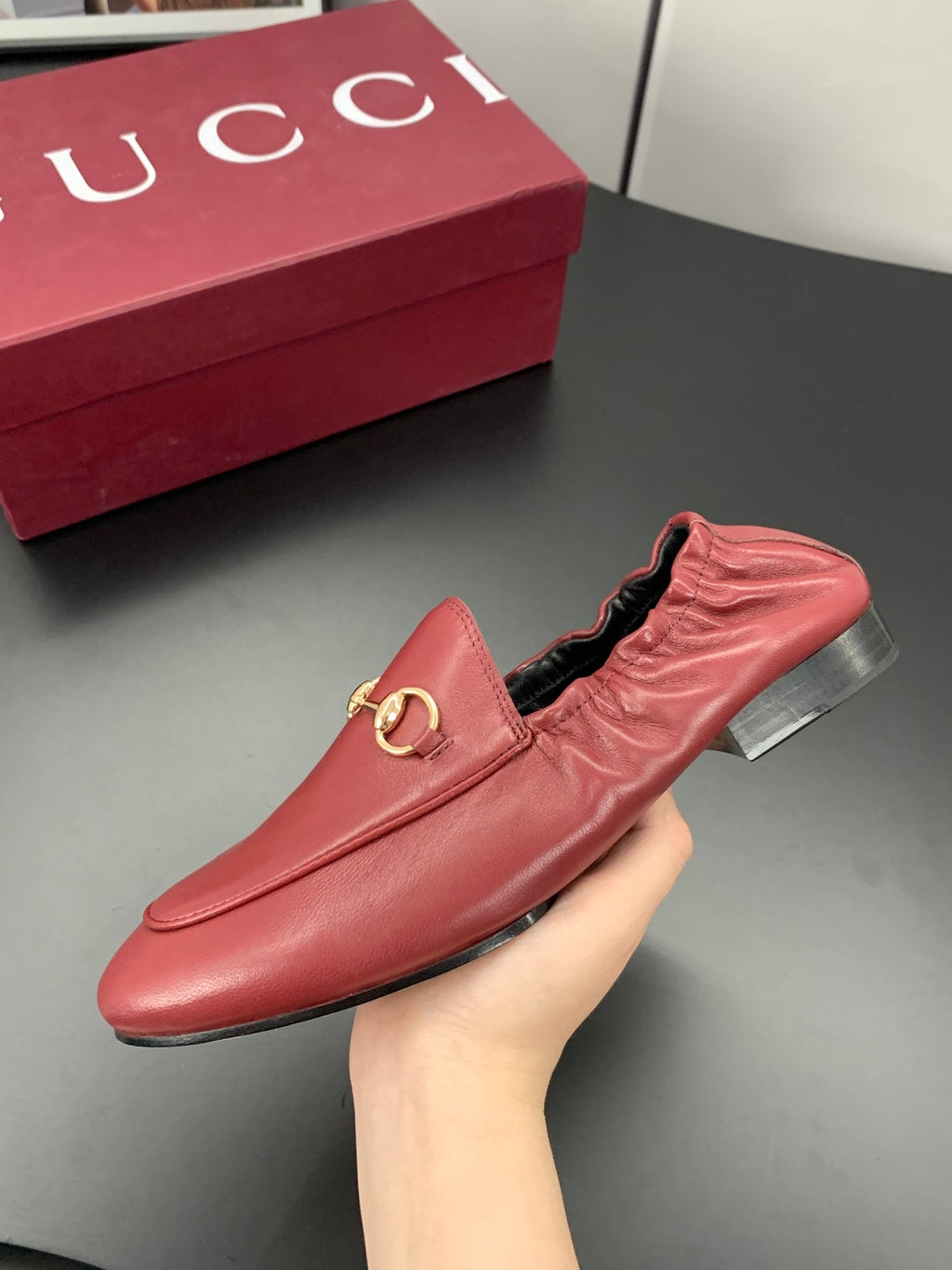 GUCCI 26S LOAFERS IN RED CALFSKIN
