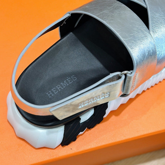 HM ELECTRIC SANDAL SILVER CALFSKIN