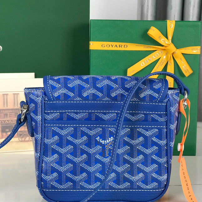 GRAND BLEU 16 IN SAPPHIRE BLUE GOYARDINE CANVAS AND LAMBSKIN