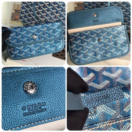SAINT LOUIS PM 34 IN NAVY BLUE GOYARDINE CANVAS AND CALFSKIN