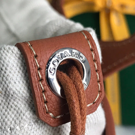 GOYA 26S BELUGA MINI BAG 23MM IN BROWN GOYARDINE CANVAS AND CALFSKIN