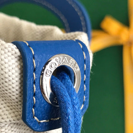 GOYA 26S BELUGA MINI BAG 23MM IN BLUE GOYARDINE CANVAS AND CALFSKIN