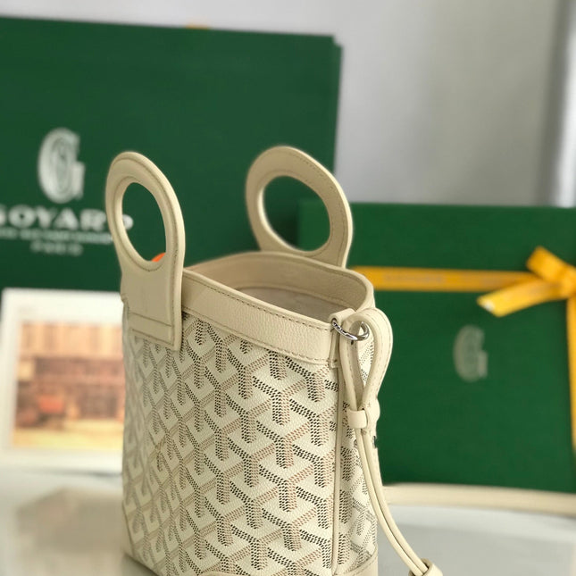 GOYA 26S BELUGA MINI BAG 23MM IN IVORY WHITE GOYARDINE CANVAS AND CALFSKIN