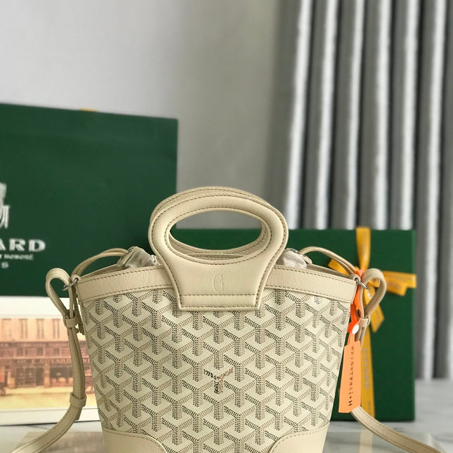 GOYA 26S BELUGA MINI BAG 23MM IN IVORY WHITE GOYARDINE CANVAS AND CALFSKIN