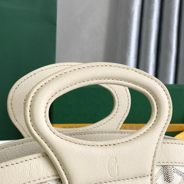 GOYA 26S BELUGA MINI BAG 23MM IN IVORY WHITE GOYARDINE CANVAS AND CALFSKIN