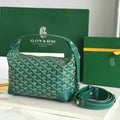 GOYA 26S BOEING 25MM IN DARK GREEN GOYARDINE CANVAS AND CALFSKIN