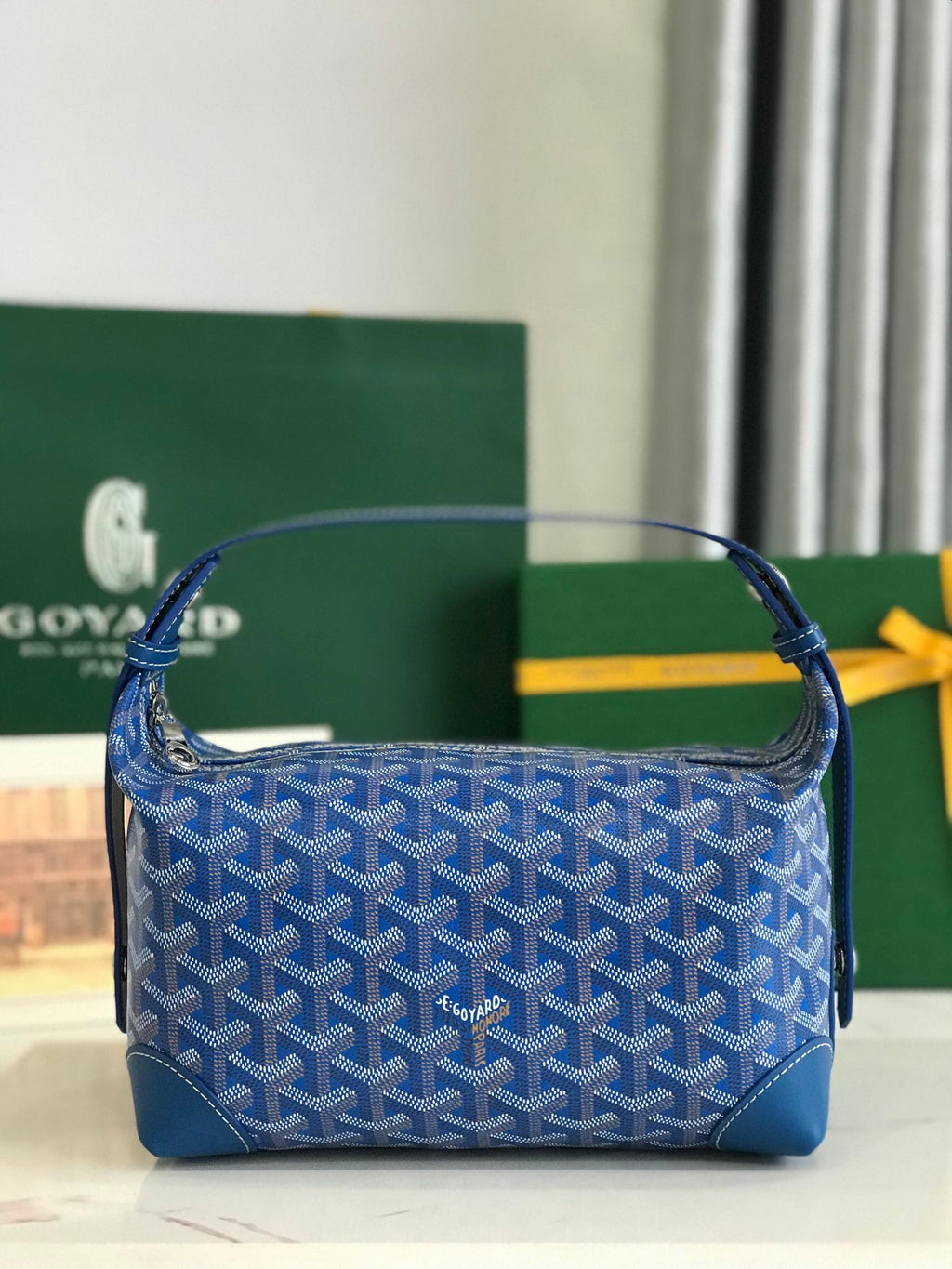 GOYA 26S BOEING 25MM IN DARK BLUE GOYARDINE CANVAS AND CALFSKIN