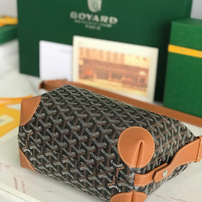 GOYA 26S BOEING 25MM IN BROWN GOYARDINE CANVAS AND CALFSKIN