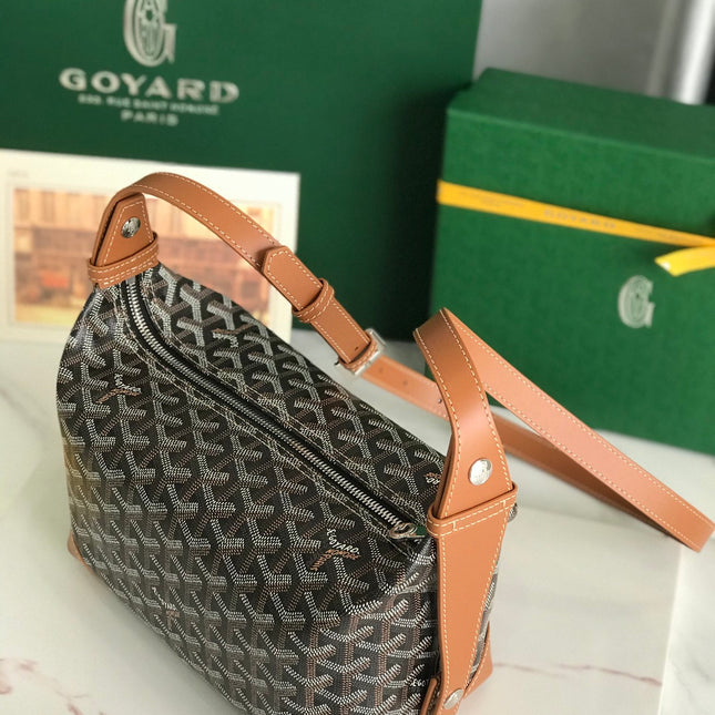 GOYA 26S BOEING 25MM IN BROWN GOYARDINE CANVAS AND CALFSKIN