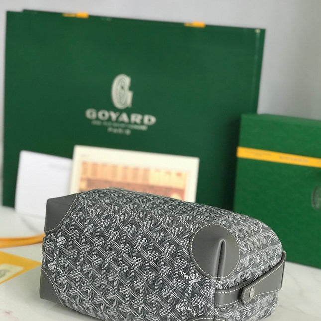 GOYA 26S BOEING 25MM IN GREY GOYARDINE CANVAS AND CALFSKIN
