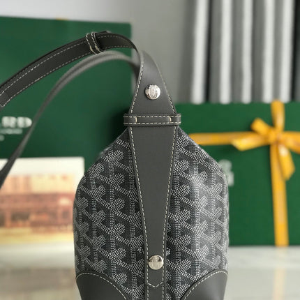 GOYA 26S BOEING 25MM IN GREY GOYARDINE CANVAS AND CALFSKIN