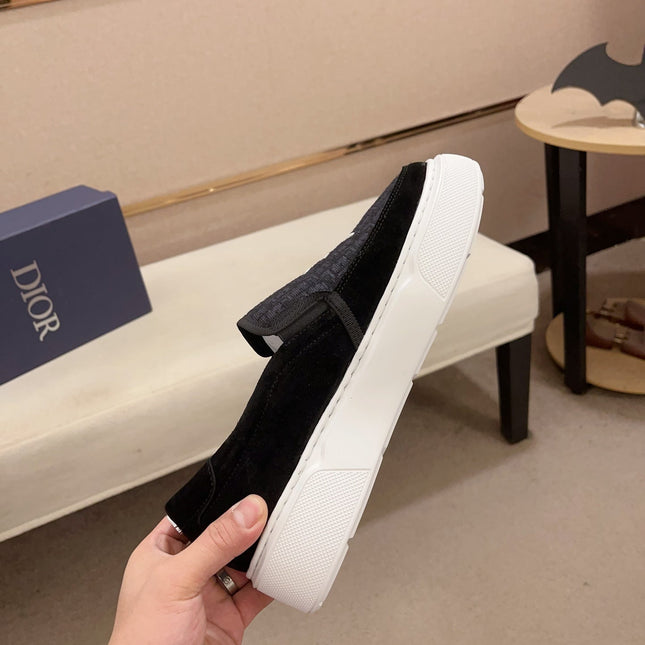 CD B23 SLIP ON BLACK SUEDE AND JACQUARD