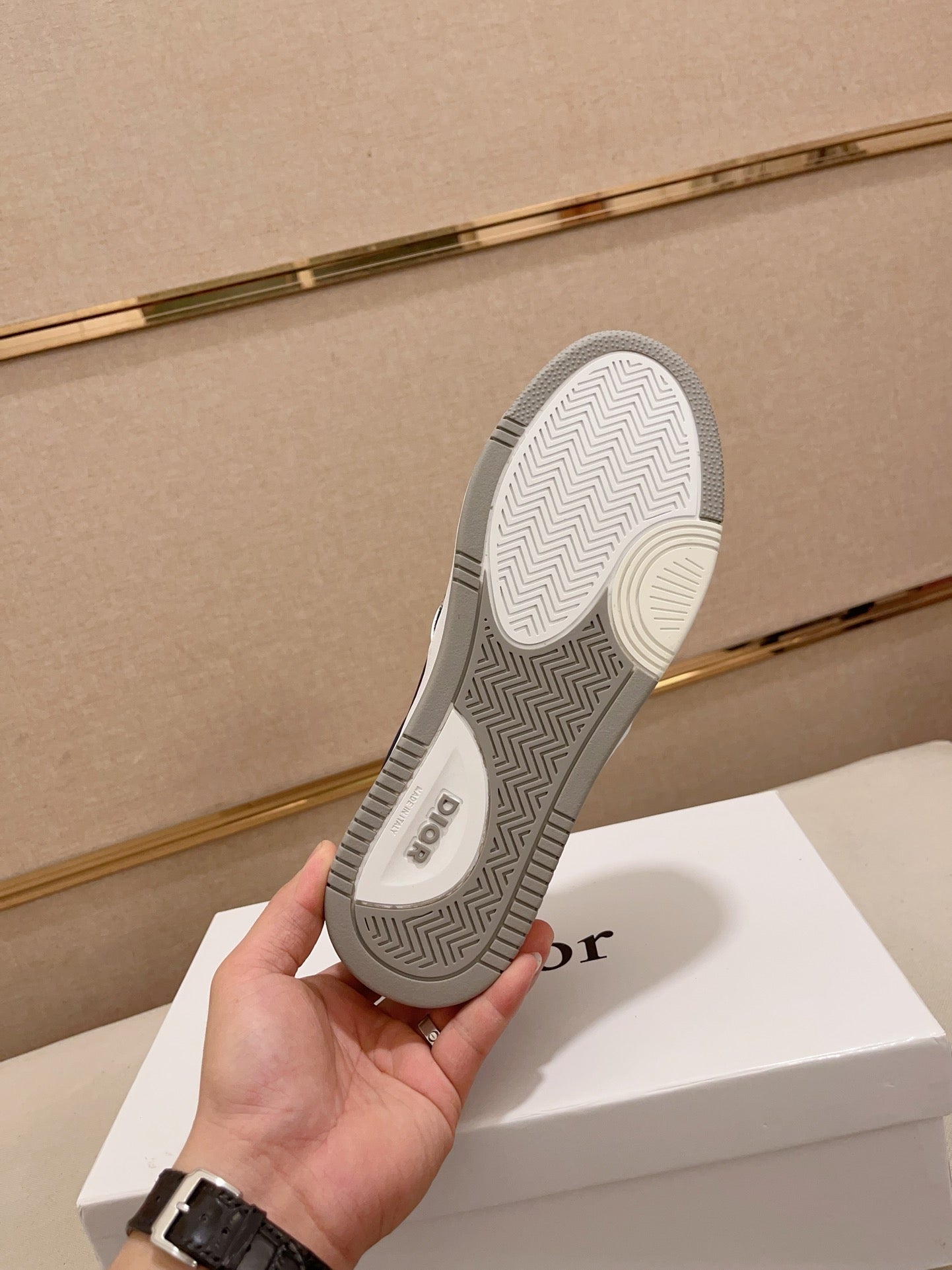 CD SOLAR SLIP-ON NAVY AND IVORY JACQUARD