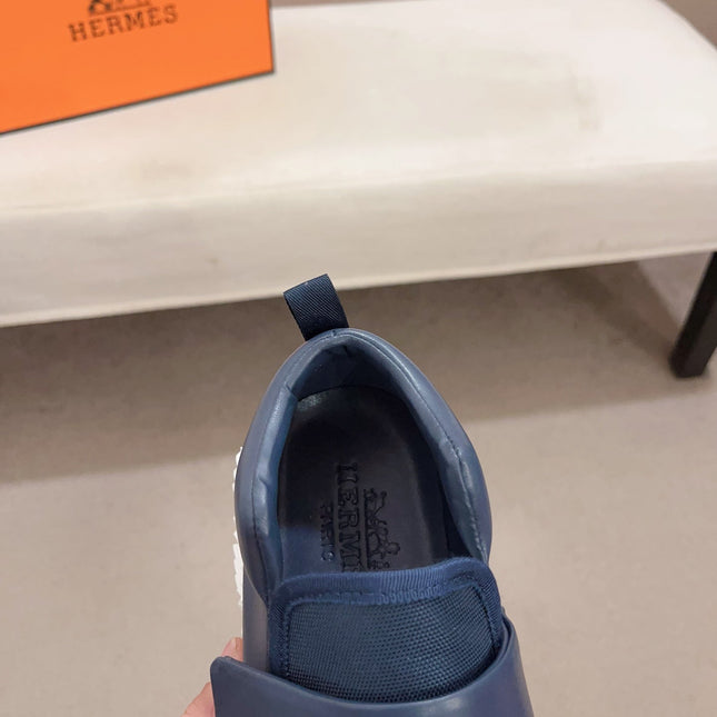 HM H SNEAKER NAVY CANVAS AND CALFSKIN