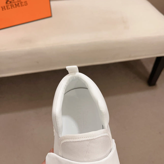 HM H SNEAKER WHITE CANVAS AND CALFSKIN