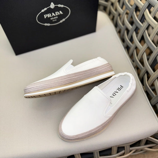 PRA LOAFER IN EGG NOG WHITE SUEDE