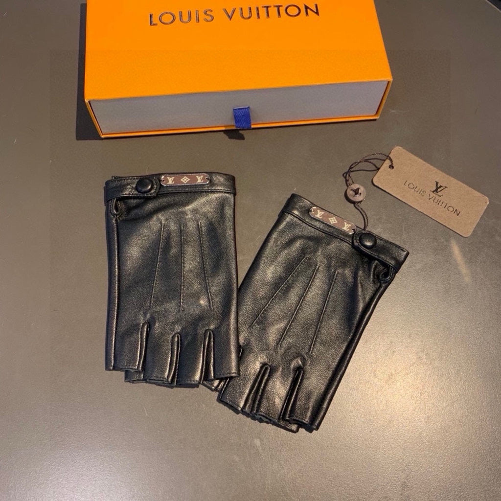 FINGERLESS GLOVES IN BLACK LAMBSKIN 453646