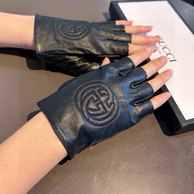FINGERLESS GLOVES IN BLACK LAMBSKIN AND CASHMERE LINING 465790