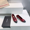 CHANEL 26S COLOR-BLOCK HIGH HEELS 45 MM IN RED AND BLACK LAMBSKIN