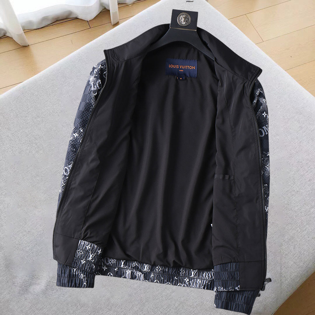 LV BLACK MIX NAVY BLUE MONOGRAM AND DAMIER JACKET 239054