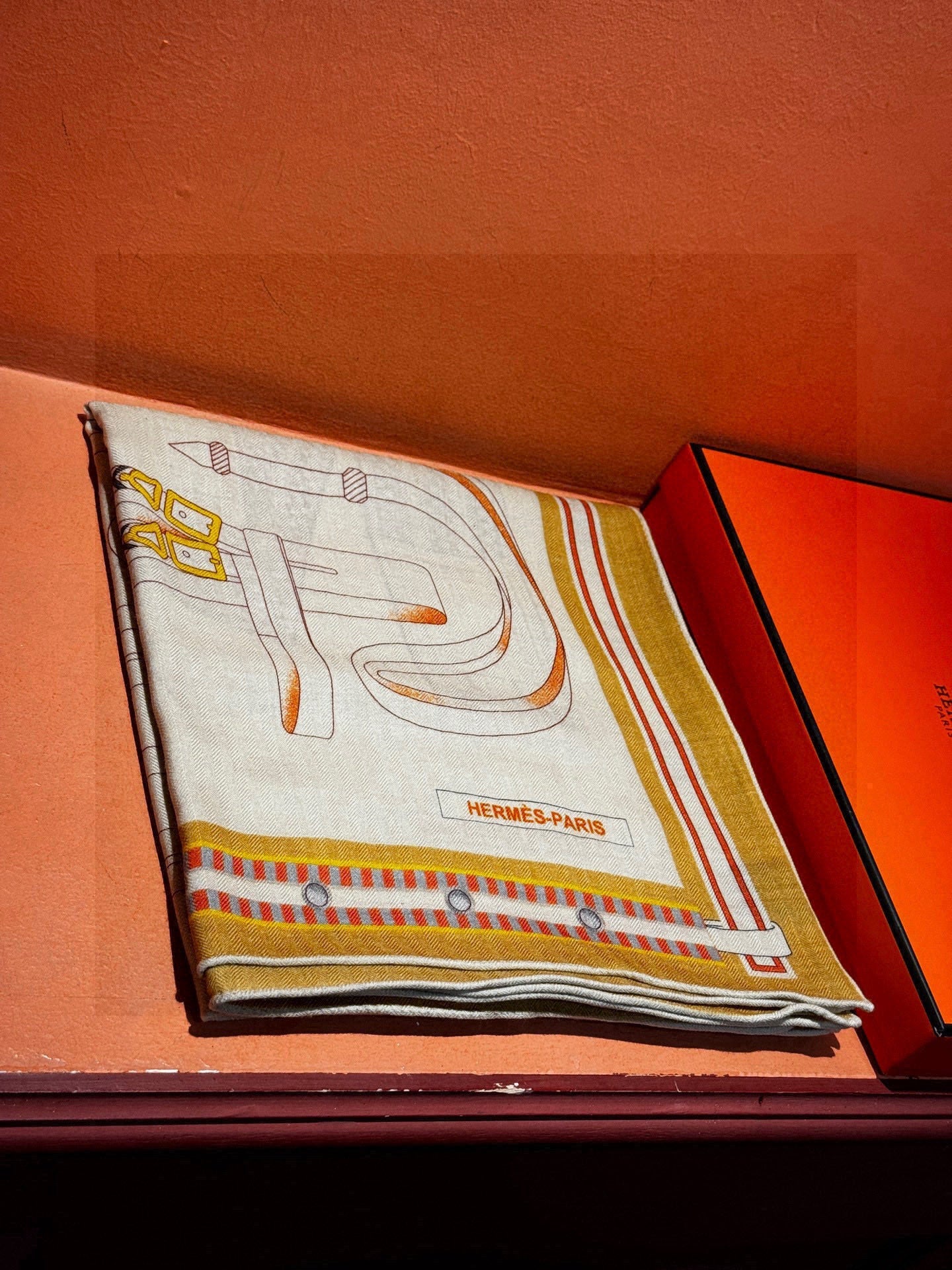 HERMES 25S SCARF 140 IN SILK AND CASHMERE 735808
