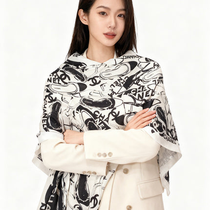 CHANEL 25S SCARF 135 CM IN CASHMERE SILK 941790