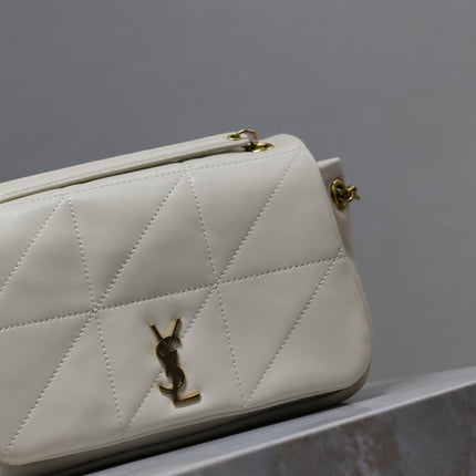 YSL 25S JAMIE MINI 20 IN BLANC VINTAGE LAMBSKIN GOLD HARDWARE