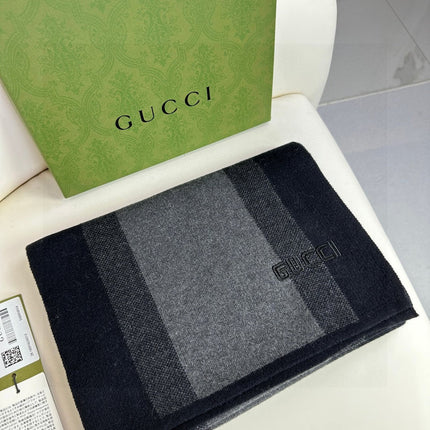 SCARF 180 CM IN BLACK MIX DARK GRAY CASHMERE 398446