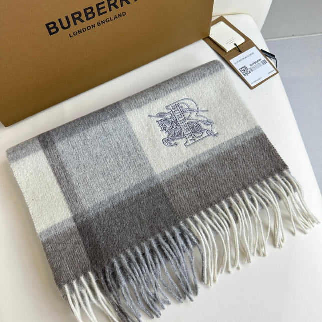 SCARF 180 CM IN SMOKE GRAY MIX WHITE CASHMERE 408504