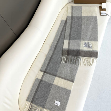 SCARF 180 CM IN SMOKE GRAY MIX WHITE CASHMERE 408504