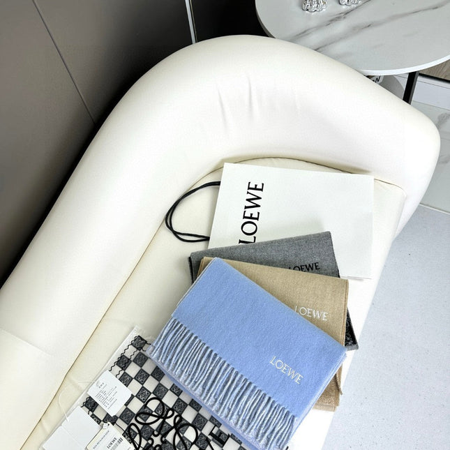 ANAGRAM SCARF 182 CM IN BLACK MIX DOVE GRAY WOOL AND CASHMERE 408524