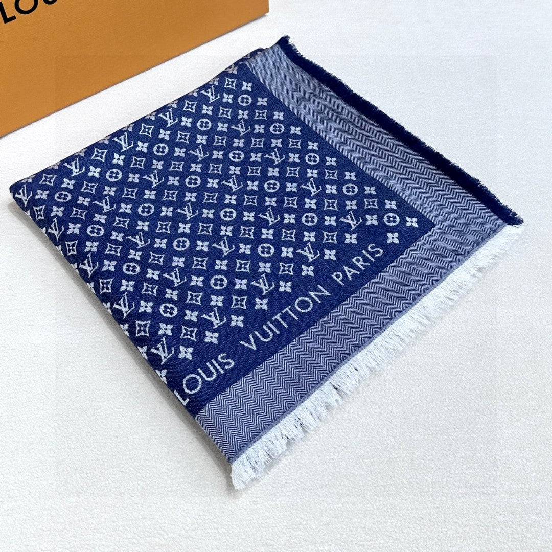 LV SCARF 120 CM IN WOOL MIX SILK 737298