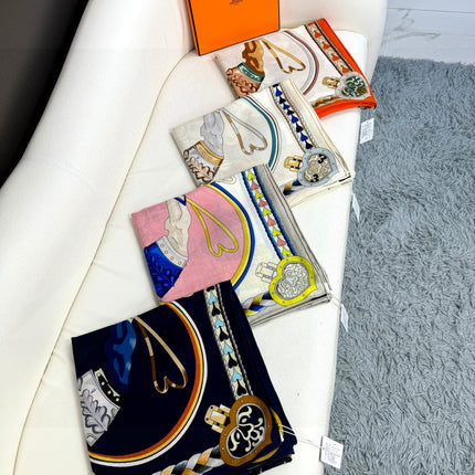 HERMES 25S SCARF 135 IN CASHMERE SILK 730647