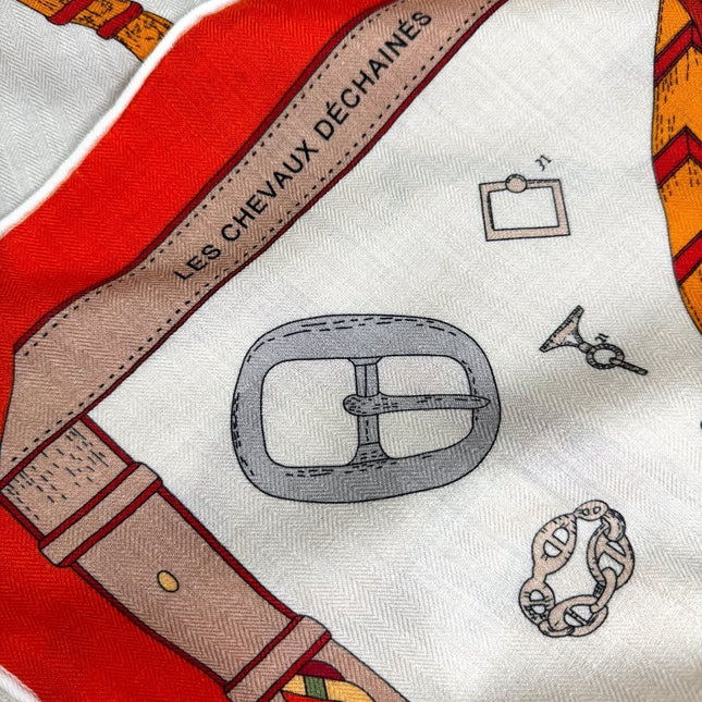 HERMES 25S SCARF 135 IN CASHMERE SILK 737310