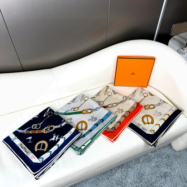 HERMES 25S SCARF 135 IN CASHMERE SILK 737310